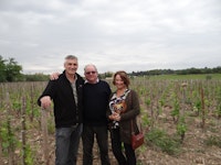 Frederic, Bob & Marion with the new vines Domaine de Beaurenard, Chateauneuf-du-Pape